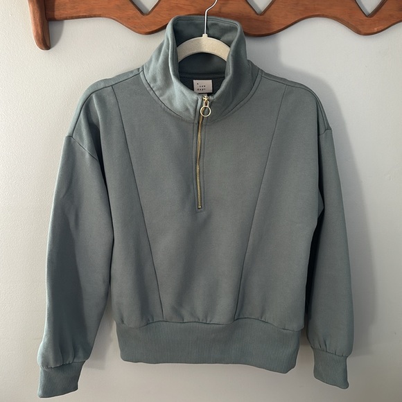 A New Day Teal Quarter Zip Sweatshirt Small - Picture 12 of 14